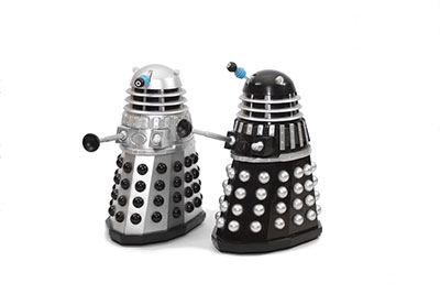 two Dalek toys