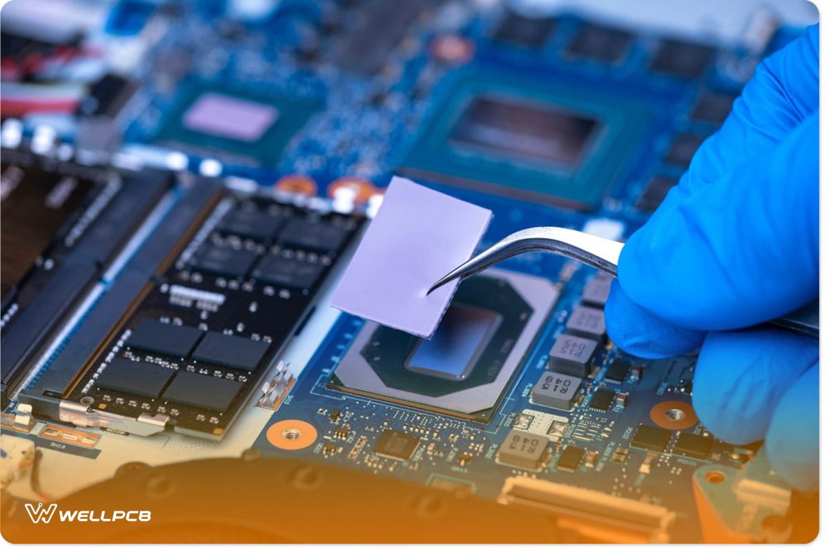 A technician fixing inside the thermal pad