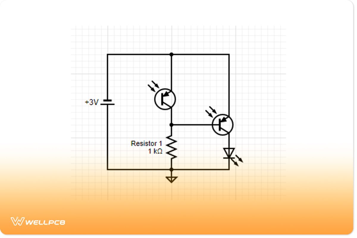 Automatic night light circuit with one LED