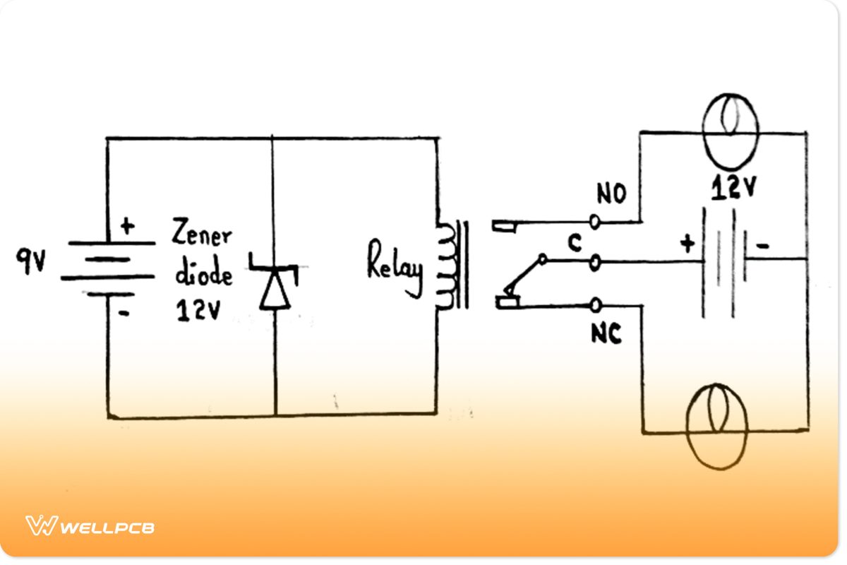 Circuit diagram of a DC relay driver circuitÂ