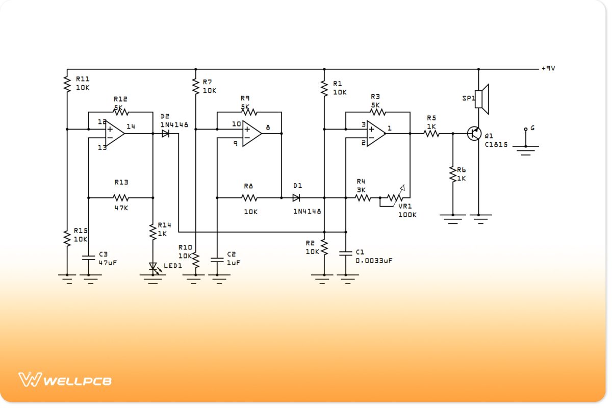 Cricket Buzzer Generator Circuit using LM324