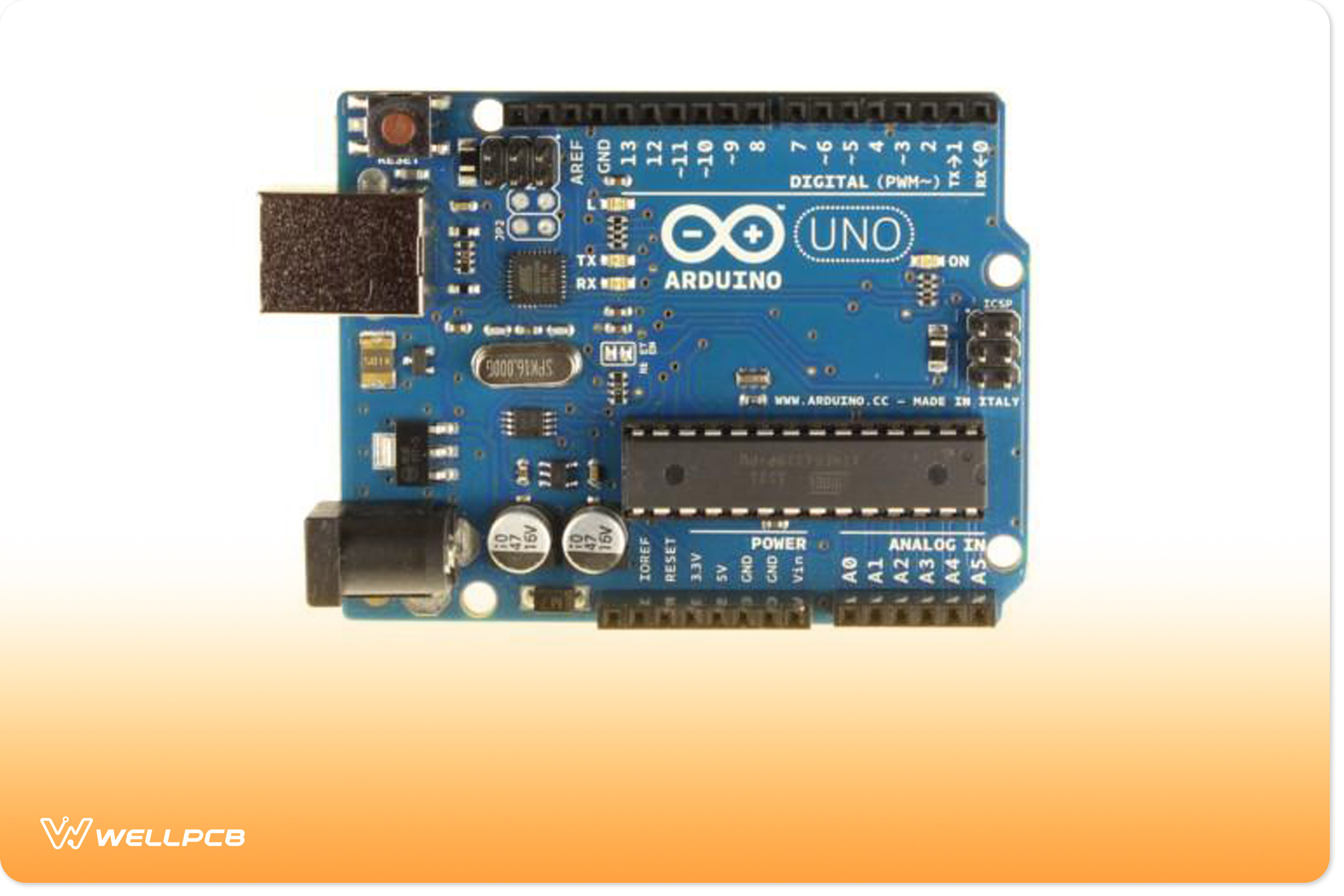 The Arduino Uno microcontroller