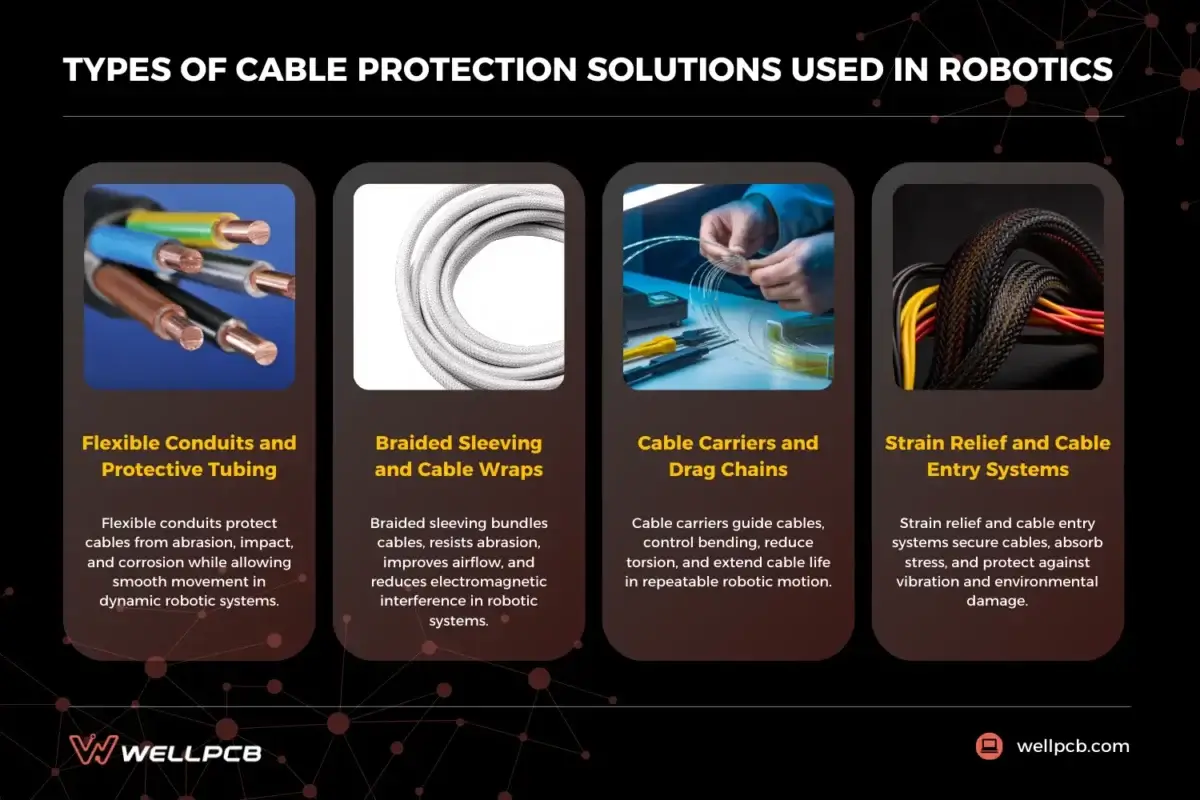 types of cable protection solutions used in robotics