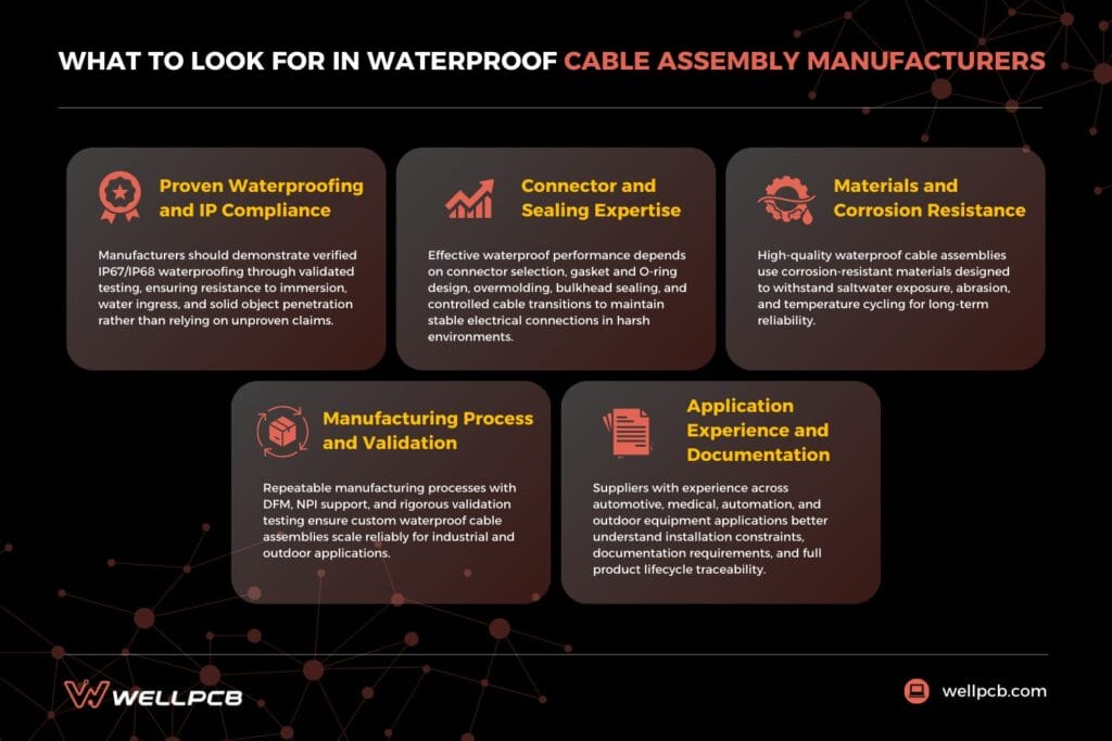 what to look for in waterproof cable assembly manufacturers