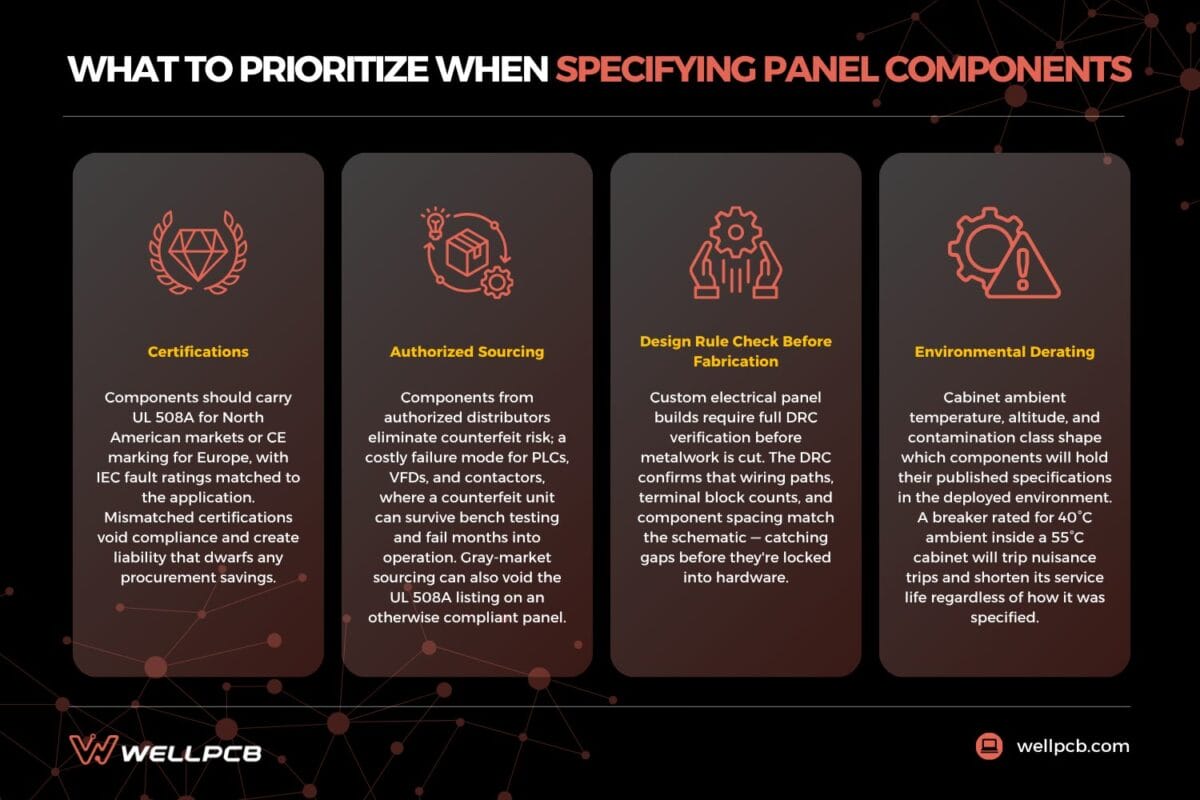 what to prioritize when specifying panel components